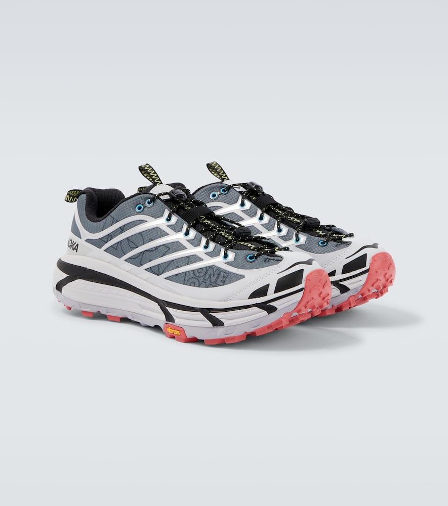Hoka Mesh Sneakers With Heat-bonded Overlays In Gray