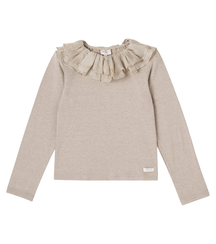 Donsje Florentien Ruffled Sweater In Neutral