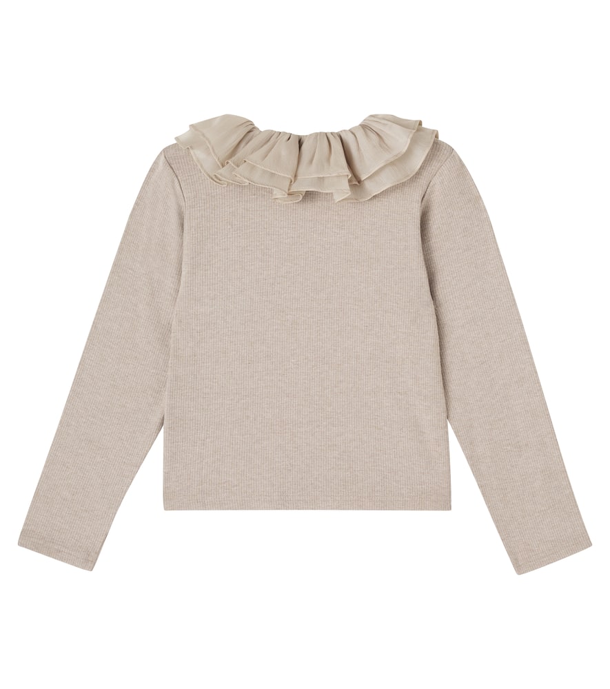 Donsje Florentien Ruffled Sweater In Neutral