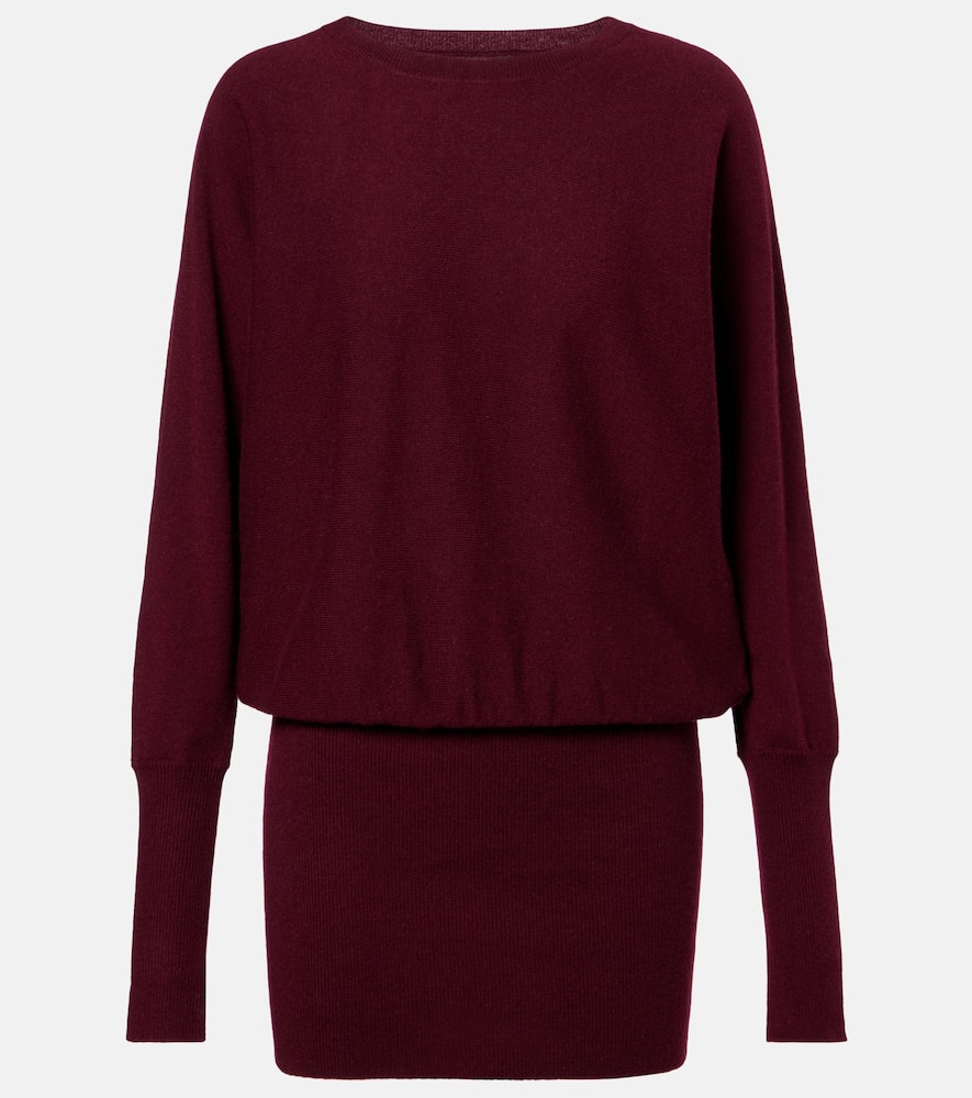 Jardin Des Orangers Wool And Cashmere Sweater Dress In Burgundy