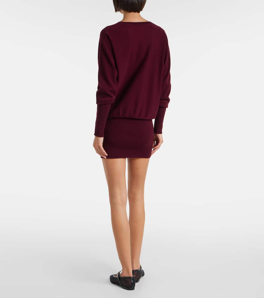 Jardin Des Orangers Wool And Cashmere Sweater Dress In Burgundy