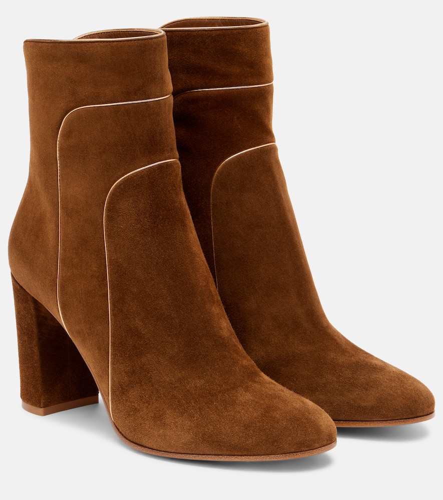 Gianvito Rossi Juliette Suede 85 Ankle Boots In Brown