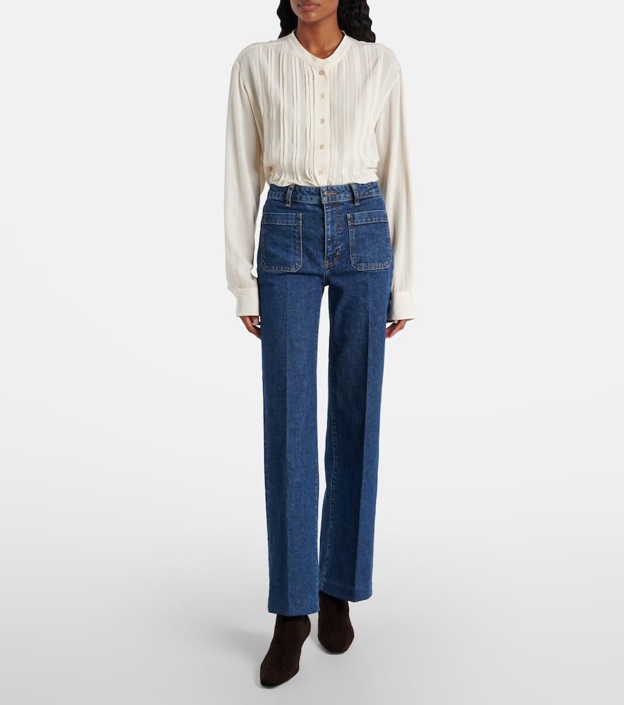 Frame The Refined High Rise Jeans In Saturn In Blue