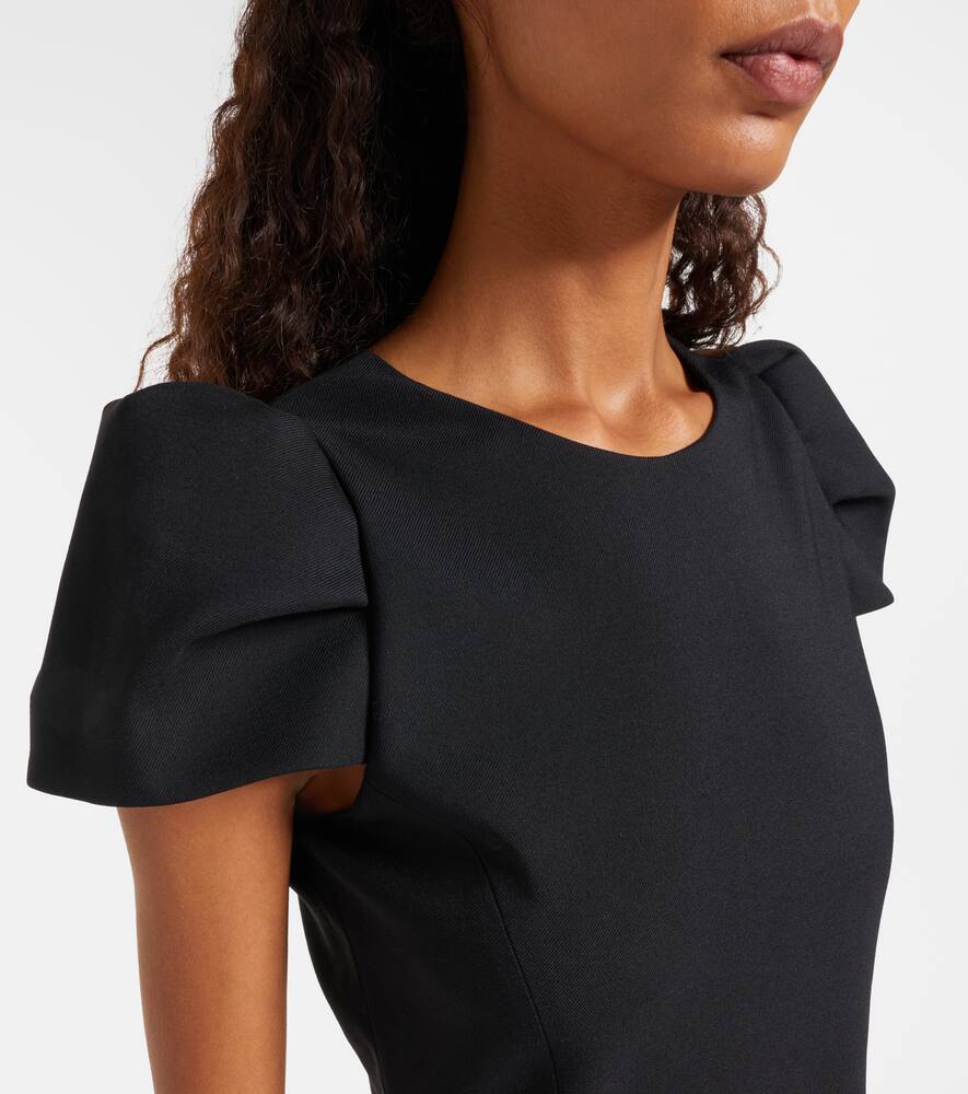 Alexander Mcqueen Mcqueen Puff Cap Sleeve Stretch Wool Minidress In Black