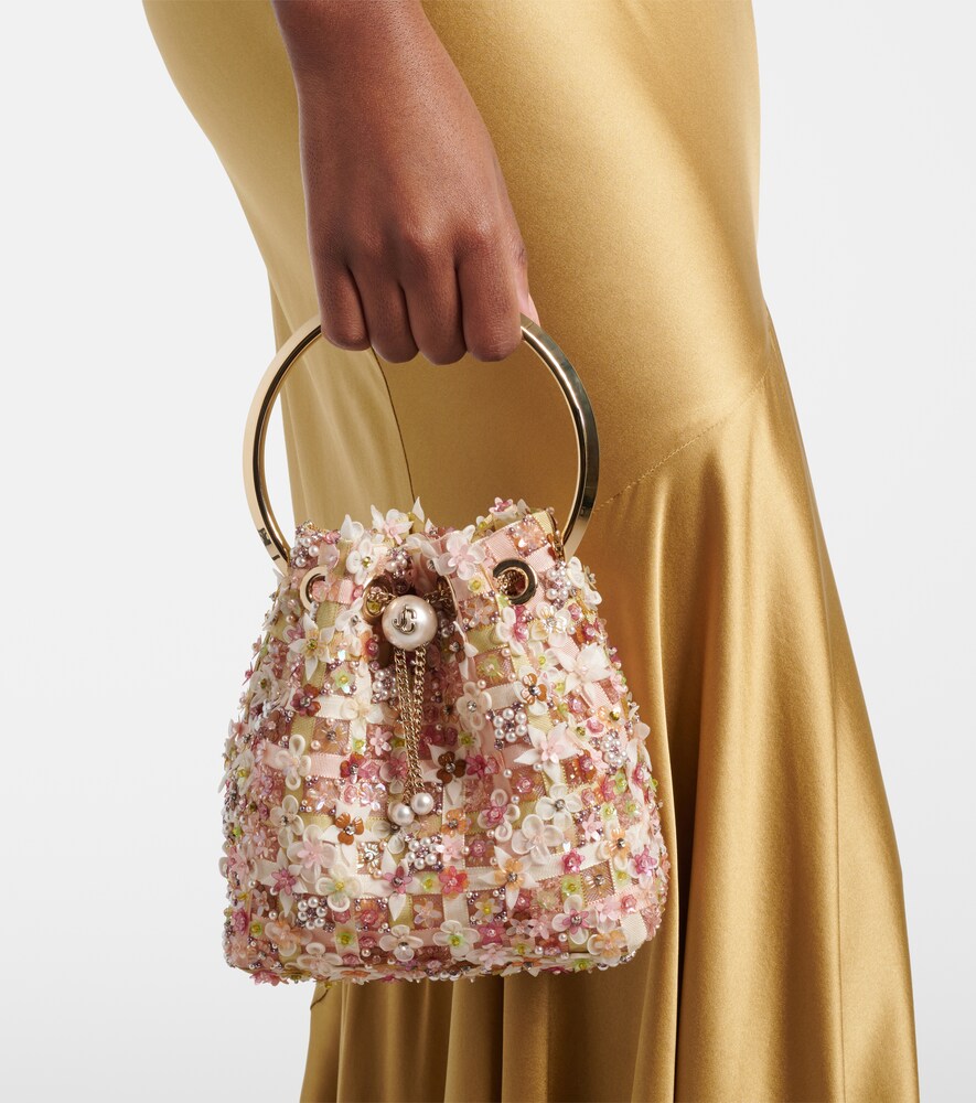 Jimmy Choo Bon Bon floral embellished bucket bag