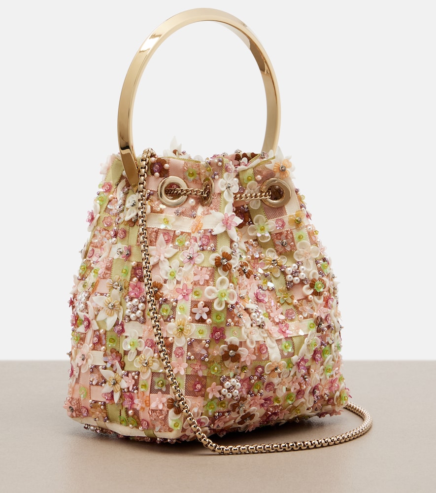  Jimmy Choo Jimmy Choo Bucket Bag Bon Bon Small Aus Mesh Mit Kristallen 