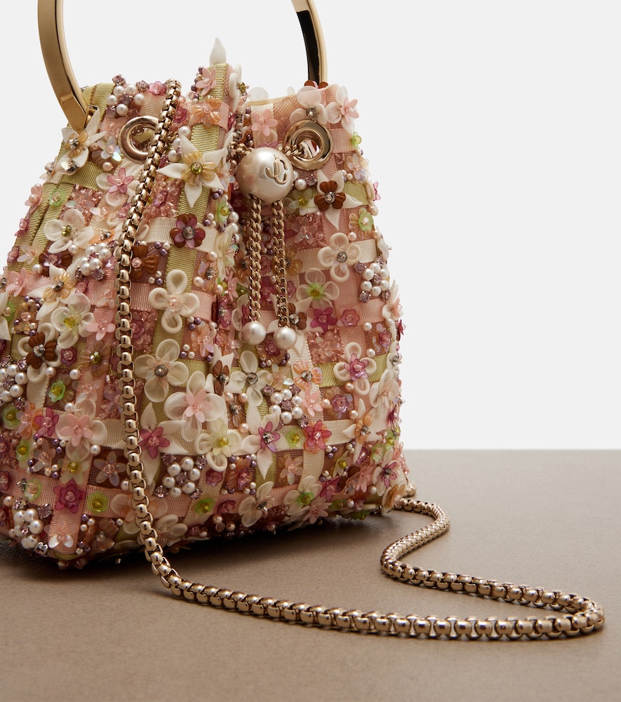  Jimmy Choo Jimmy Choo Bucket Bag Bon Bon Small Aus Mesh Mit Kristallen 