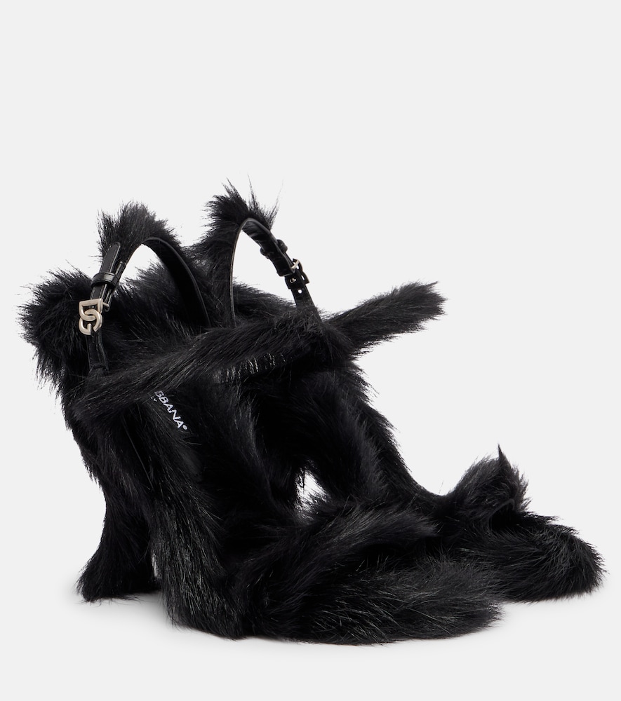 Dolce & Gabbana 105 shearling sandals