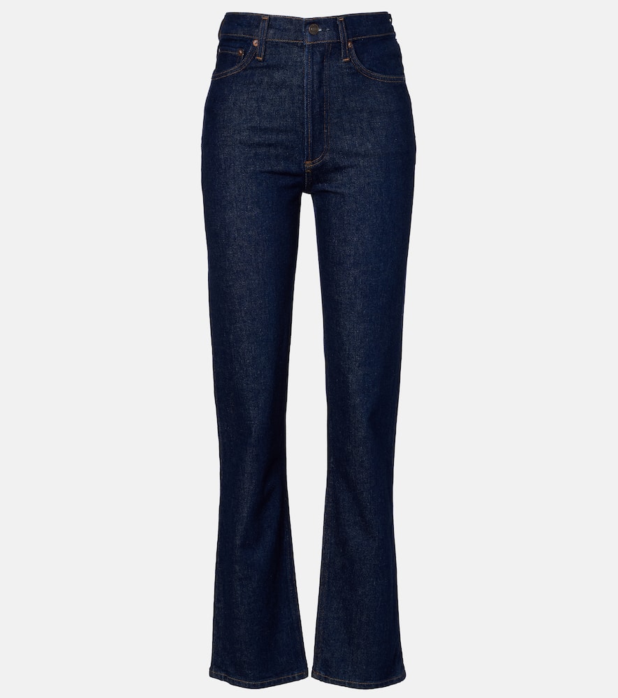 Agolde 90's Pinch Waist High-rise Straight Jeans In Blue