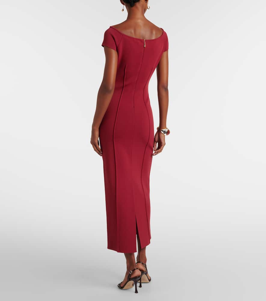 Joseph Milano-knit Foin Compact Maxi Dress In Burgundy