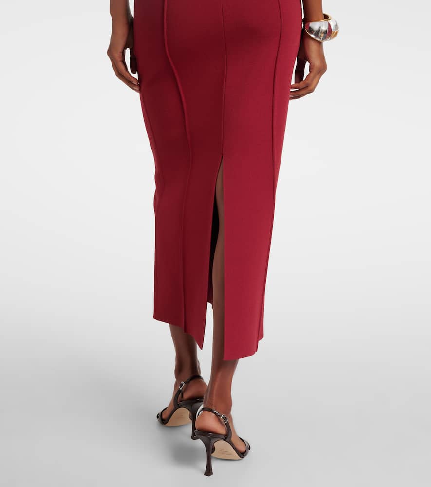 Joseph Milano-knit Foin Compact Maxi Dress In Burgundy