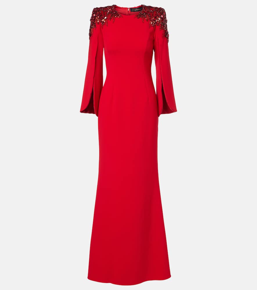 Jenny Packham Adeline Embellished Gown In Red