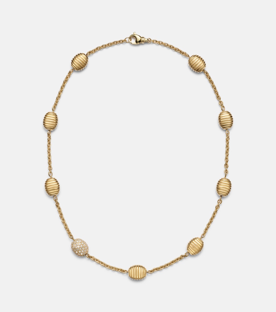 Pamela Zamore Isla Diamond Station 18kt gold necklace with diamonds