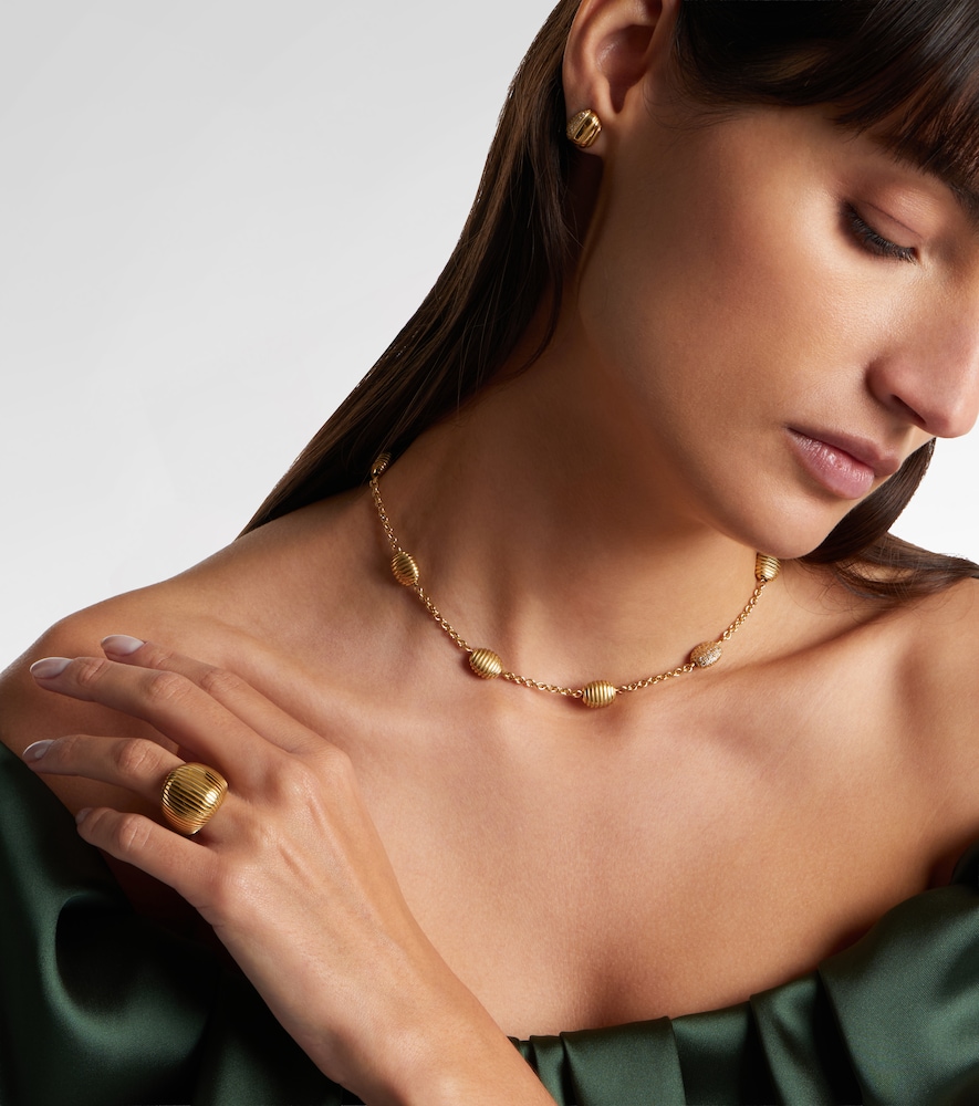 Pamela Zamore Isla Diamond Station 18kt gold necklace with diamonds