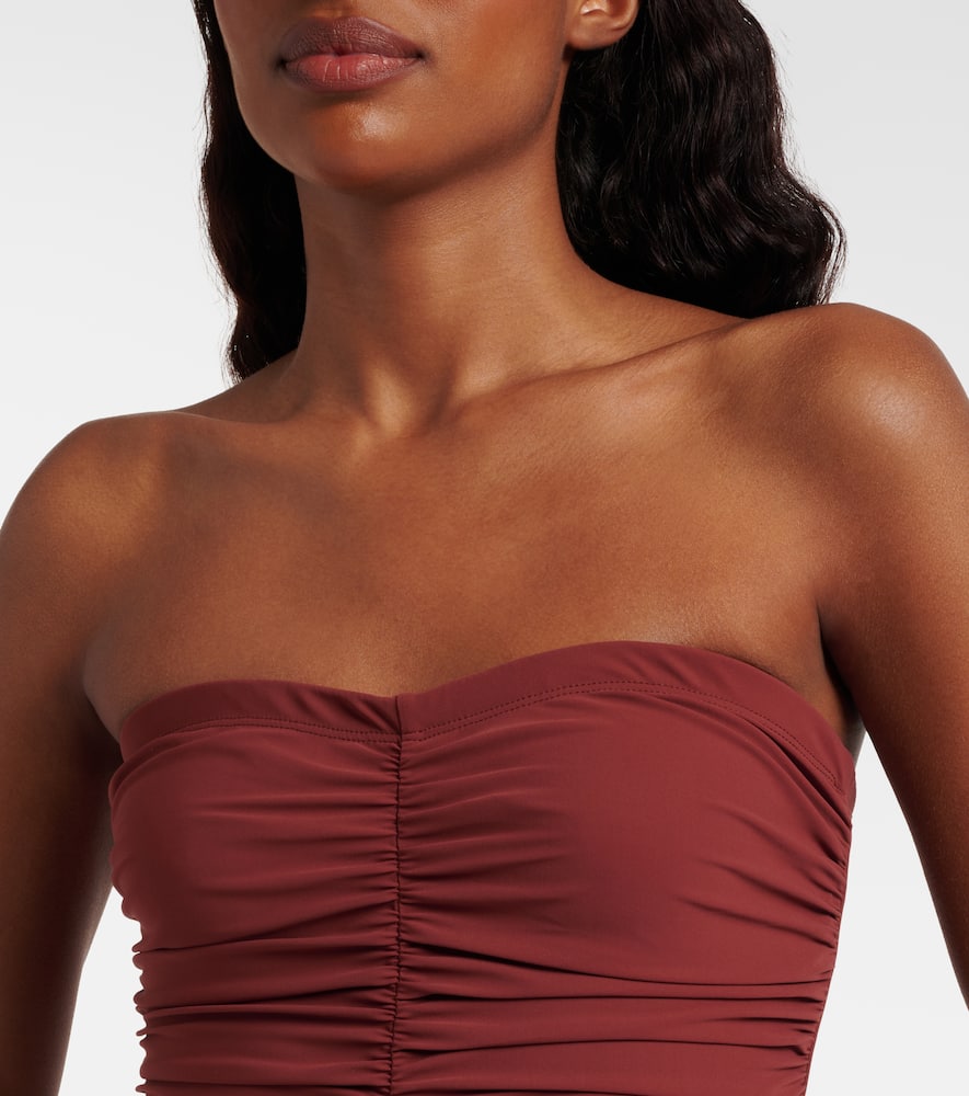 Karla Colletto Basics Ruched Bandeau Swimsuit In Multi