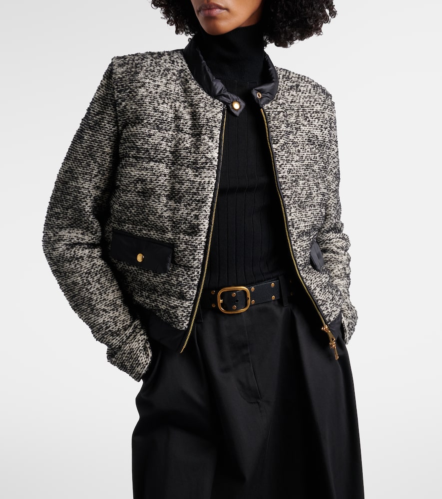 Moncler Down-paneled wool-blend jacket