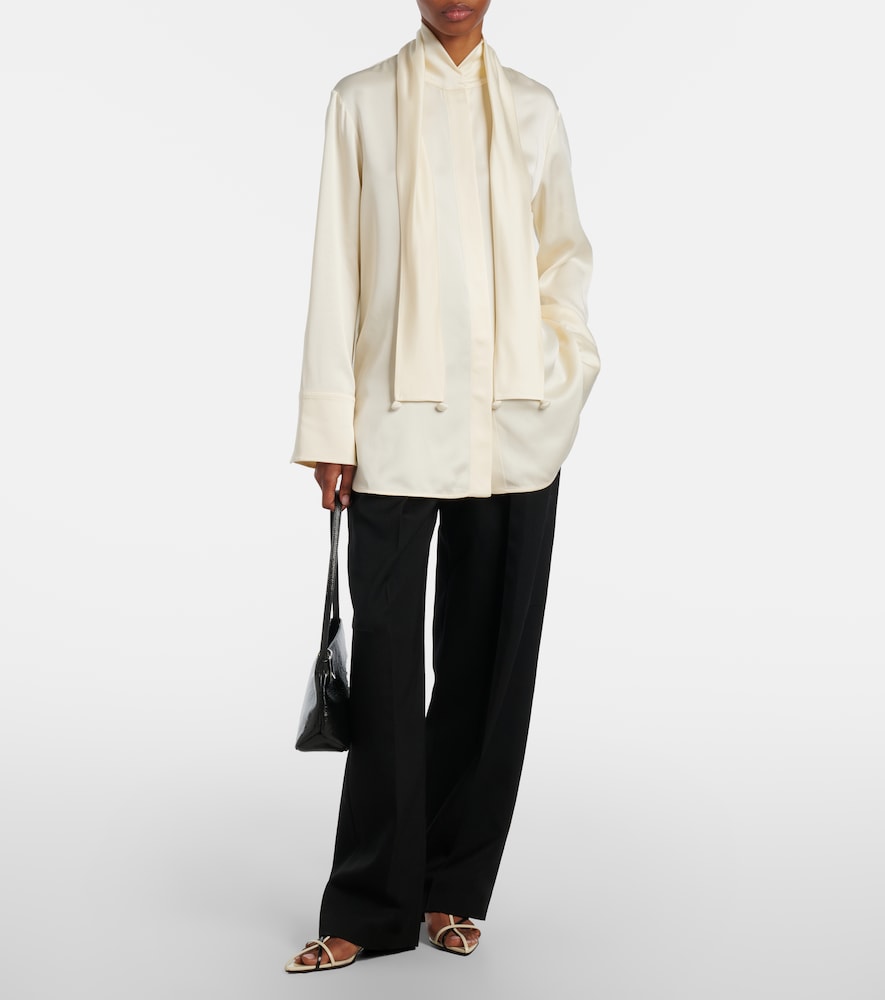 Jil Sander Scarf-detail satin shirt