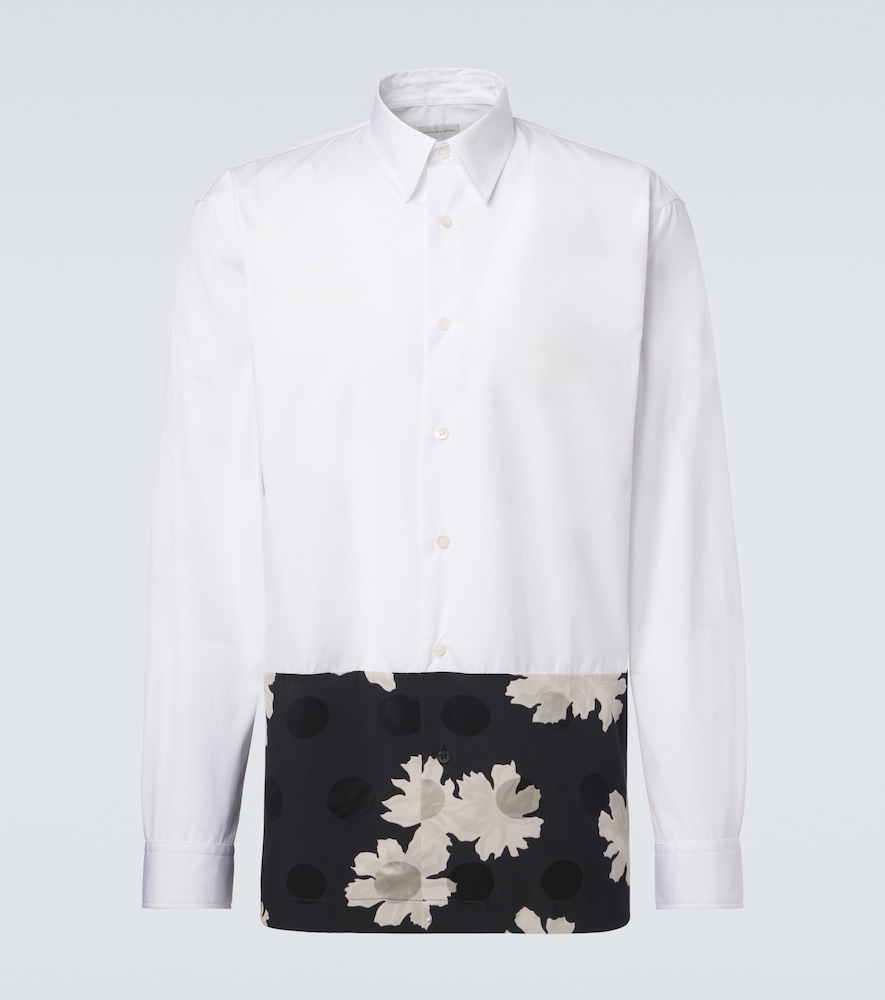 Dries Van Noten Men's White Paneled Cotton Poplin Shirt UK Size 34 - Mytheresa