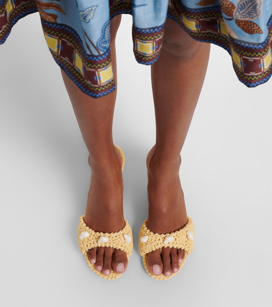 Mach & Mach Embellished crochet mules