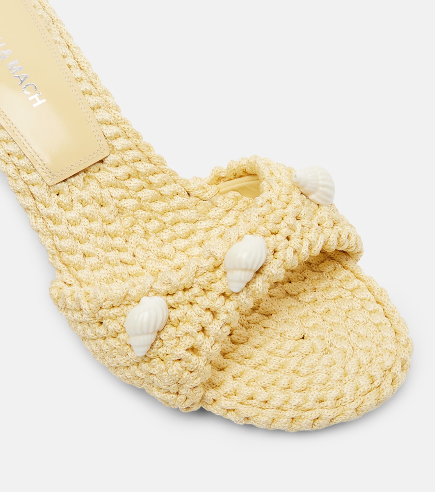  Mach & Mach Mach & Mach Embellished Crochet Mules 