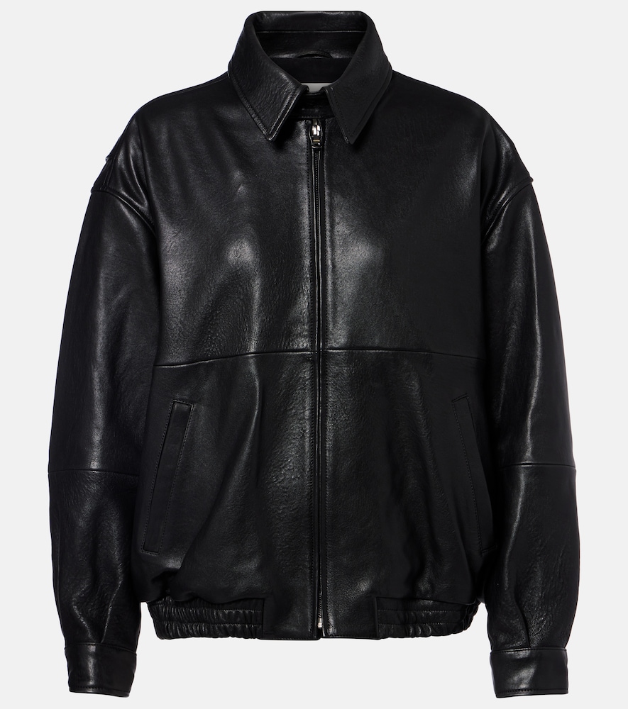 Nour Hammour Doran Oversized Leather Blouson Jacket