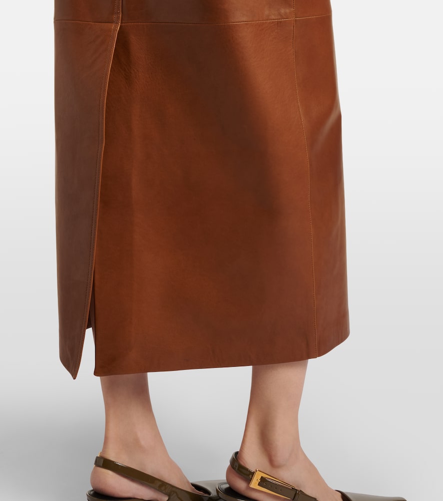  Nour Hammour Nour Hammour Ghalia Leather Pencil Skirt 
