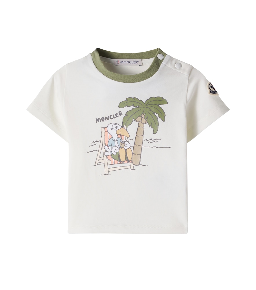Moncler Enfant Baby logo printed cotton-blend T-shirt