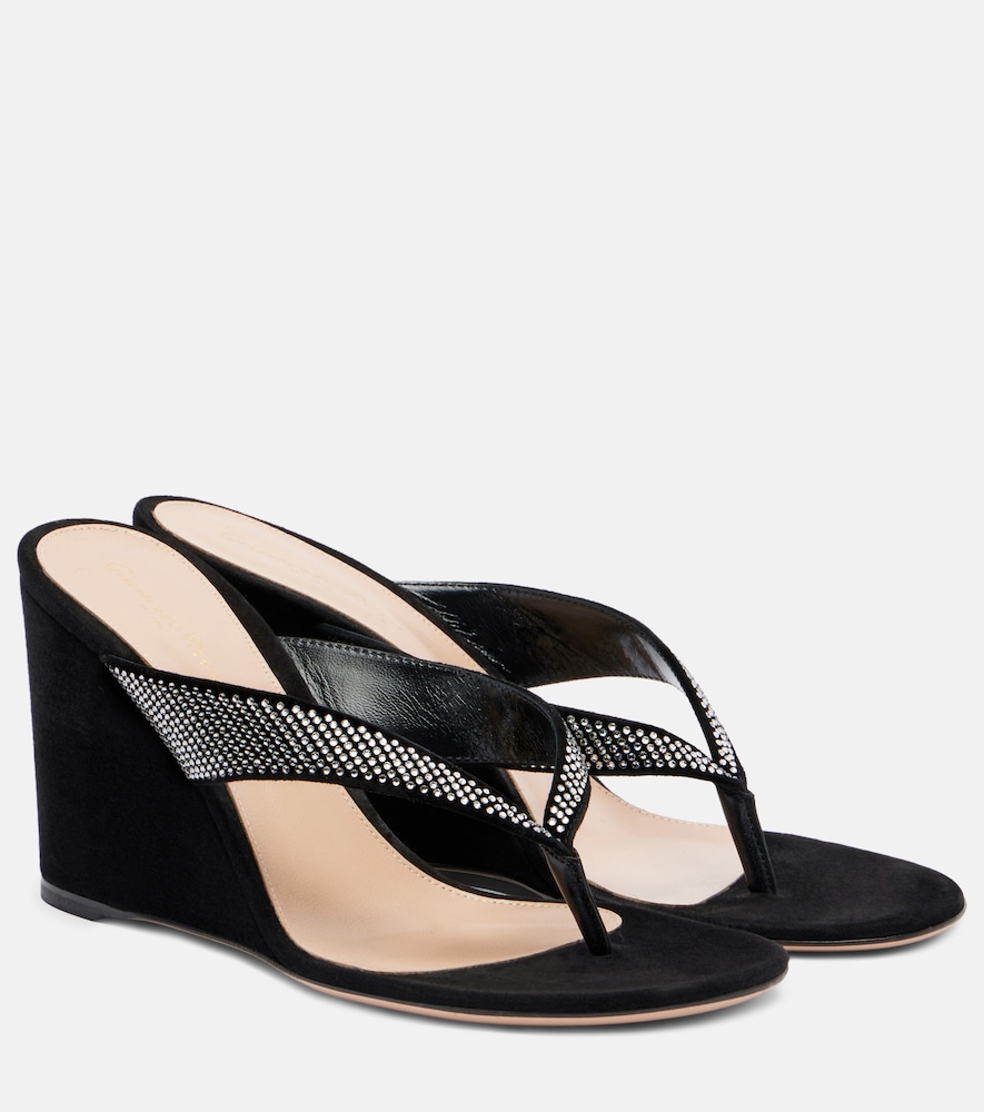 Crystal-Embellished Wedge