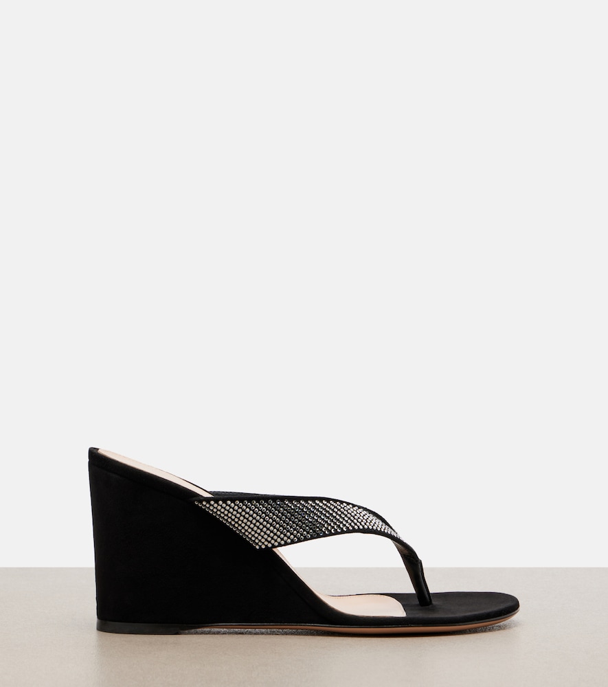 Crystal-Embellished Wedge