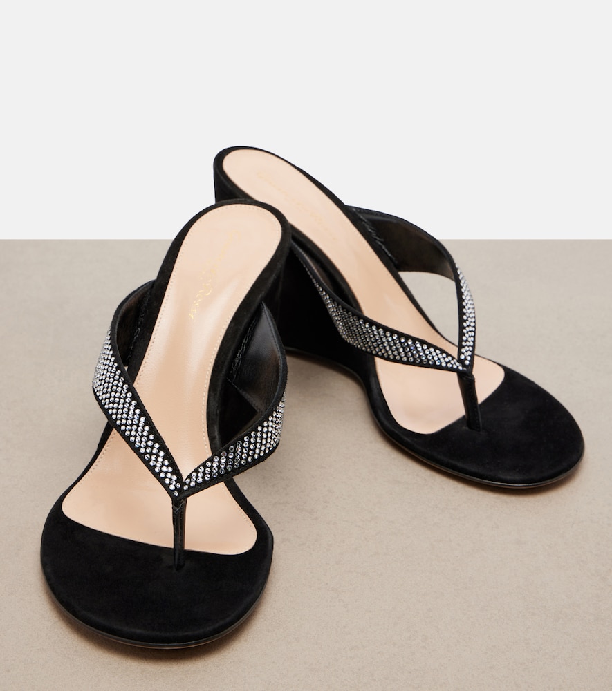 Crystal-Embellished Wedge