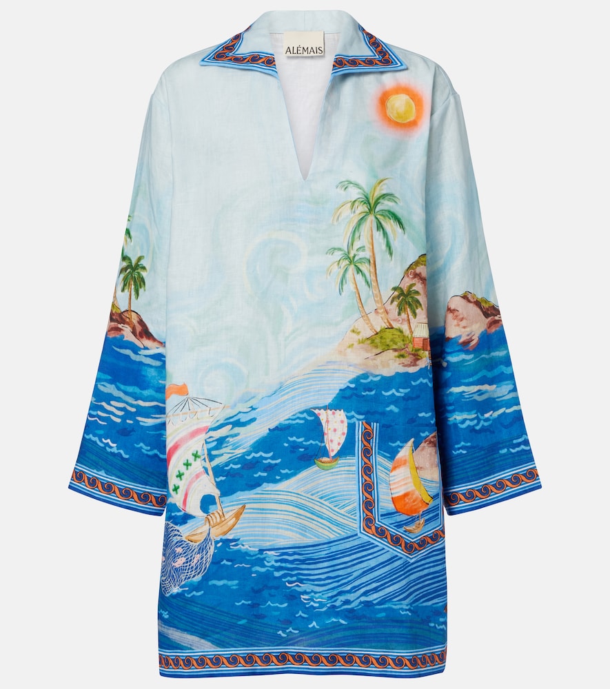 Alemais Alémais Island printed linen minidress