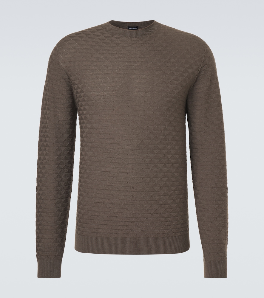 Giorgio Armani Men's Brown Virgin Wool Sweater UK Size 44 - Mytheresa