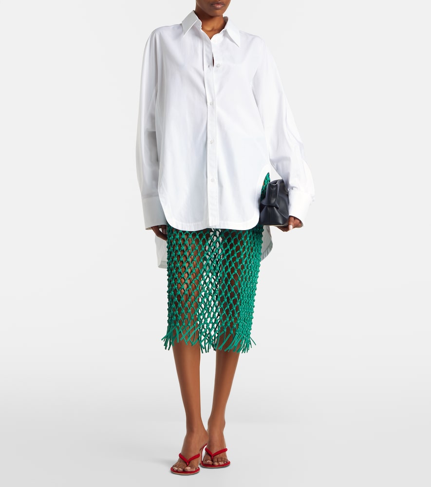The Frankie Shop Nelaya macramé leather midi skirt | Thumbnail 2