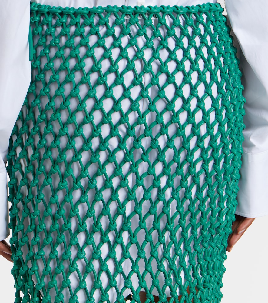 The Frankie Shop Nelaya macramé leather midi skirt | Thumbnail 6