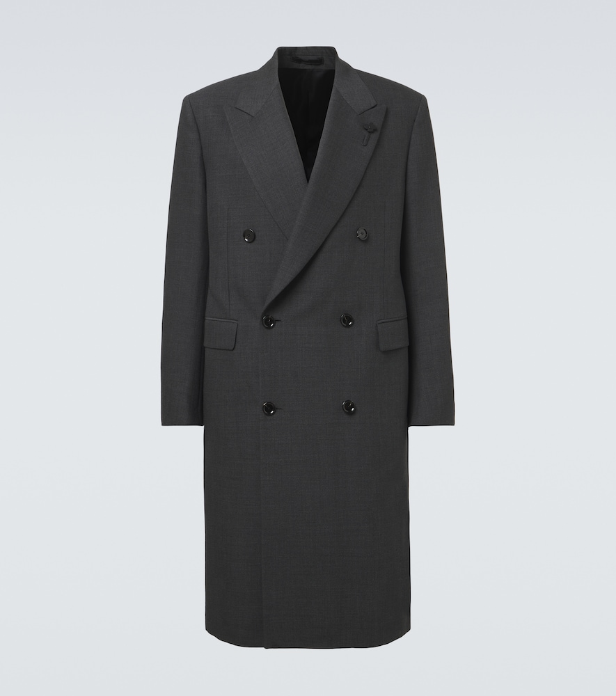 Cappotto doppiopetto in misto lana