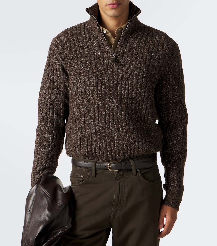 And Cashmere Half-Zip Sweater
