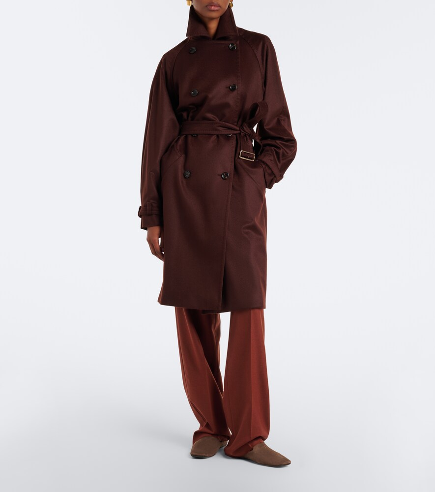 Double-Breasted Cashmere Trench Coat