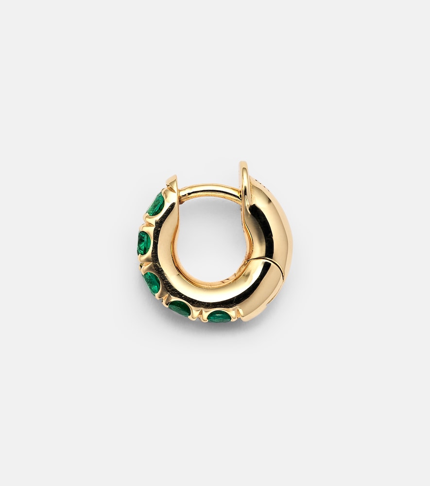  Spinelli Kilcollin Spinelli Kilcollin Mini Macro Hoop 18kt Gold And Emerald Single Earring 