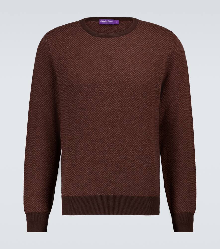 Click to view more detailed imagery on our partner's website Ralph Lauren Cashmere Herringbone Sweater In Brown