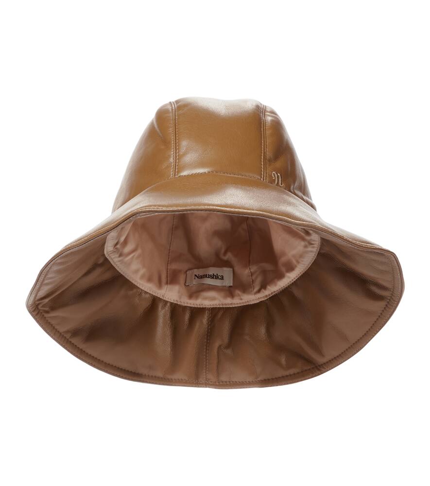 Brown leather floppy hat clearance