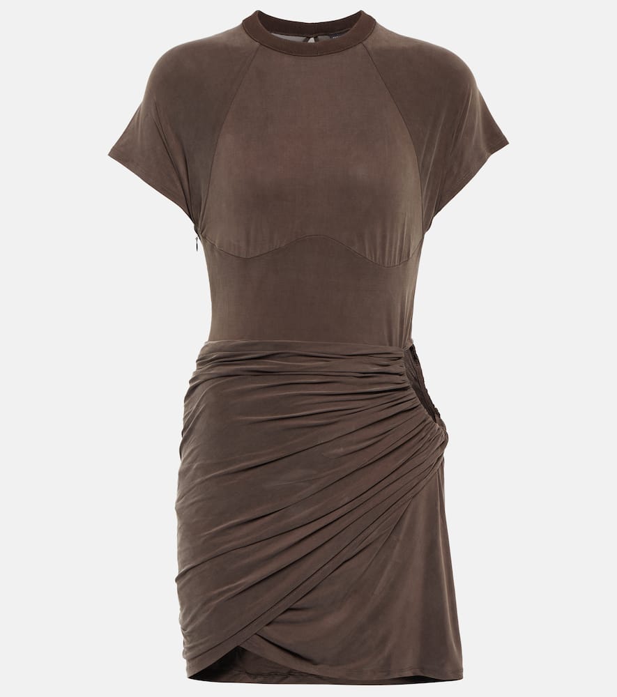 Shop Jacquemus La Robe Espelho Court Cut-out Minidress In Brown