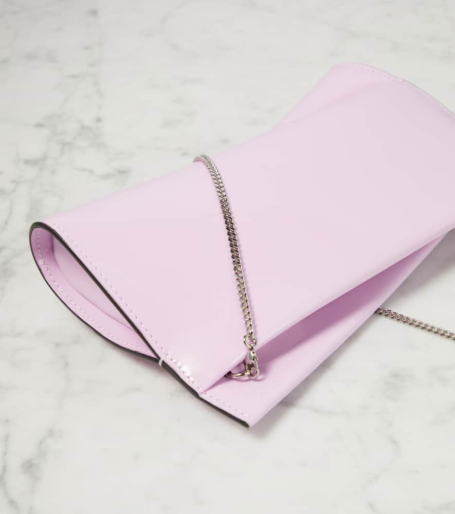 Shop Christian Louboutin Loubitwist Small Patent Leather Clutch In Pink