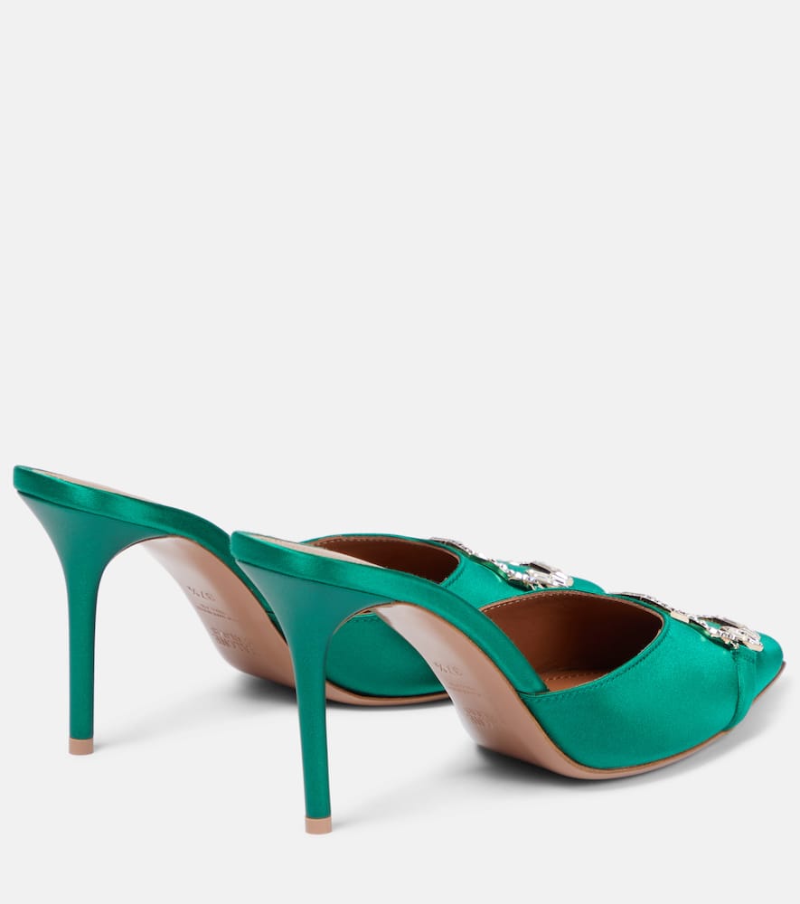 Shop Malone Souliers Missy 85 Embellished Mules In Emerald/emerald