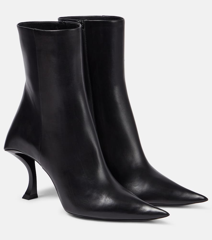 Hourglass leather ankle boots