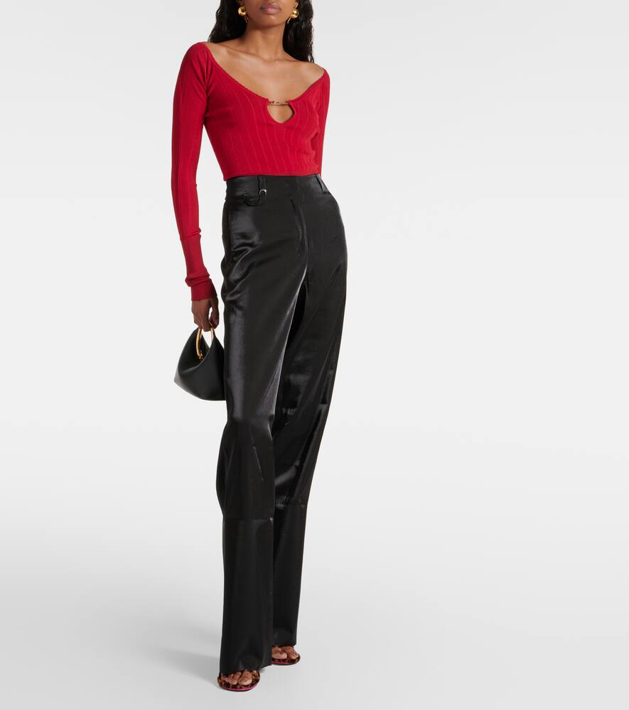 Shop Jacquemus Le Pantalon Cubo Wide-leg Pants In Brown