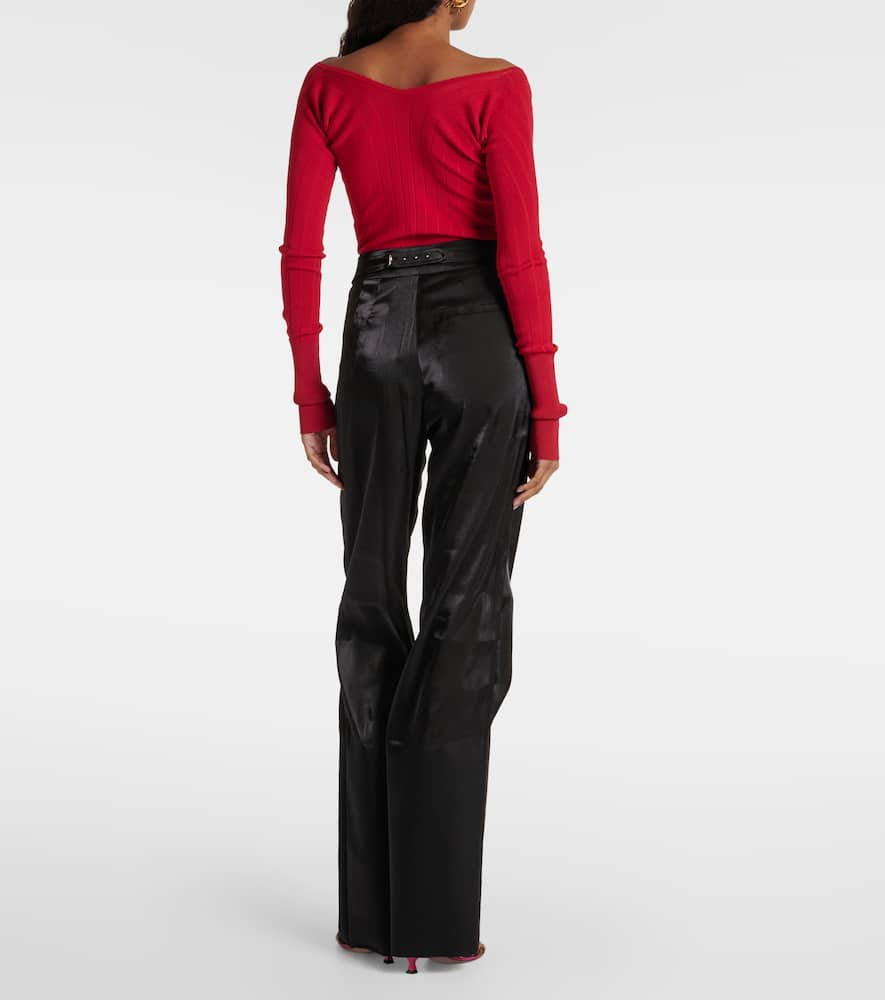 Shop Jacquemus Le Pantalon Cubo Wide-leg Pants In Brown