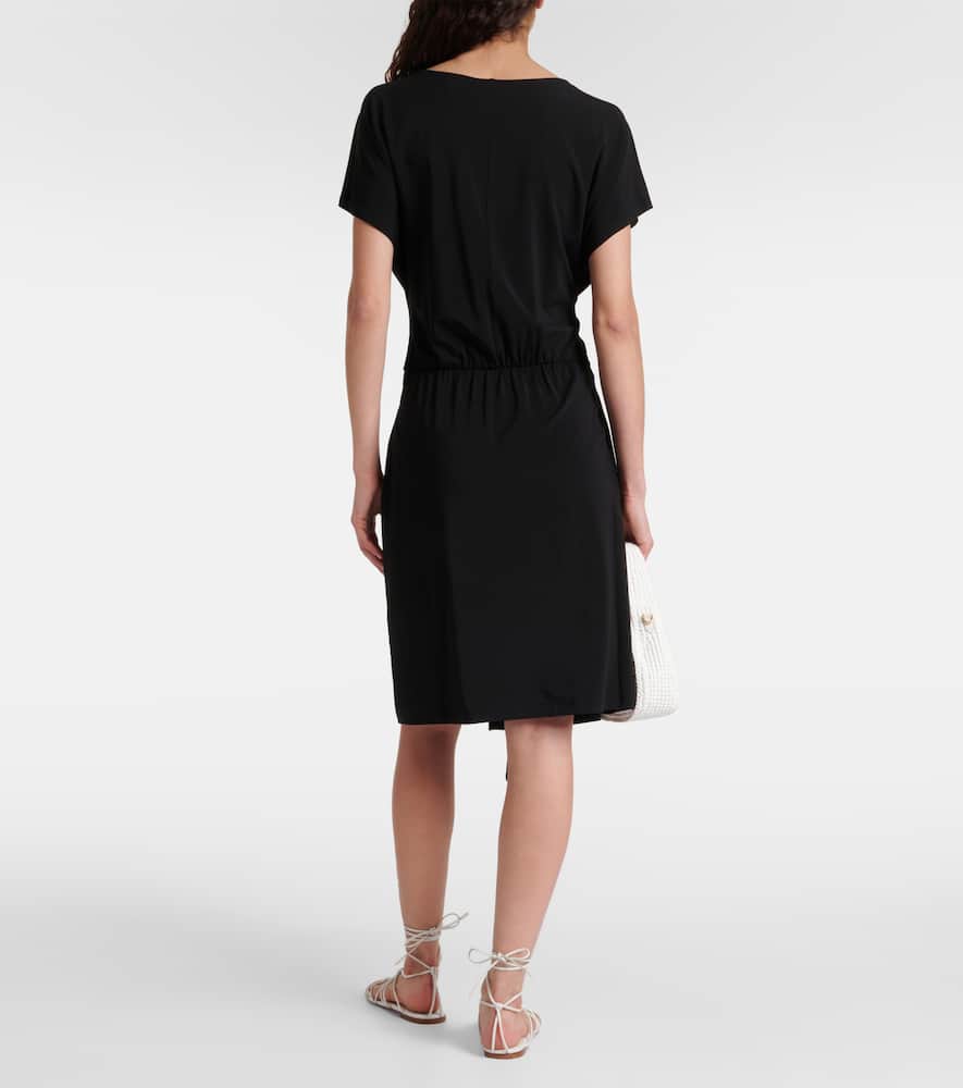 Max Mara Belted Jersey Midi Dress In Schwarz
