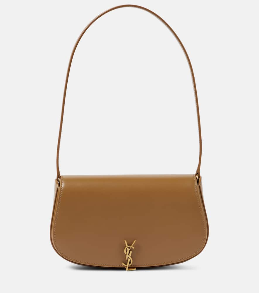 Shop Saint Laurent Voltaire Mini Leather Shoulder Bag In Brown