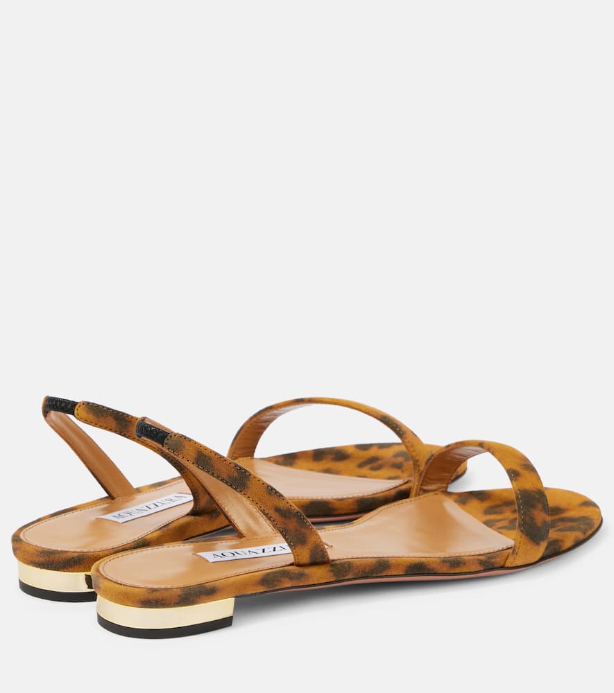 Aquazzura So Nude Leopard-print Suede Sandals In Brown