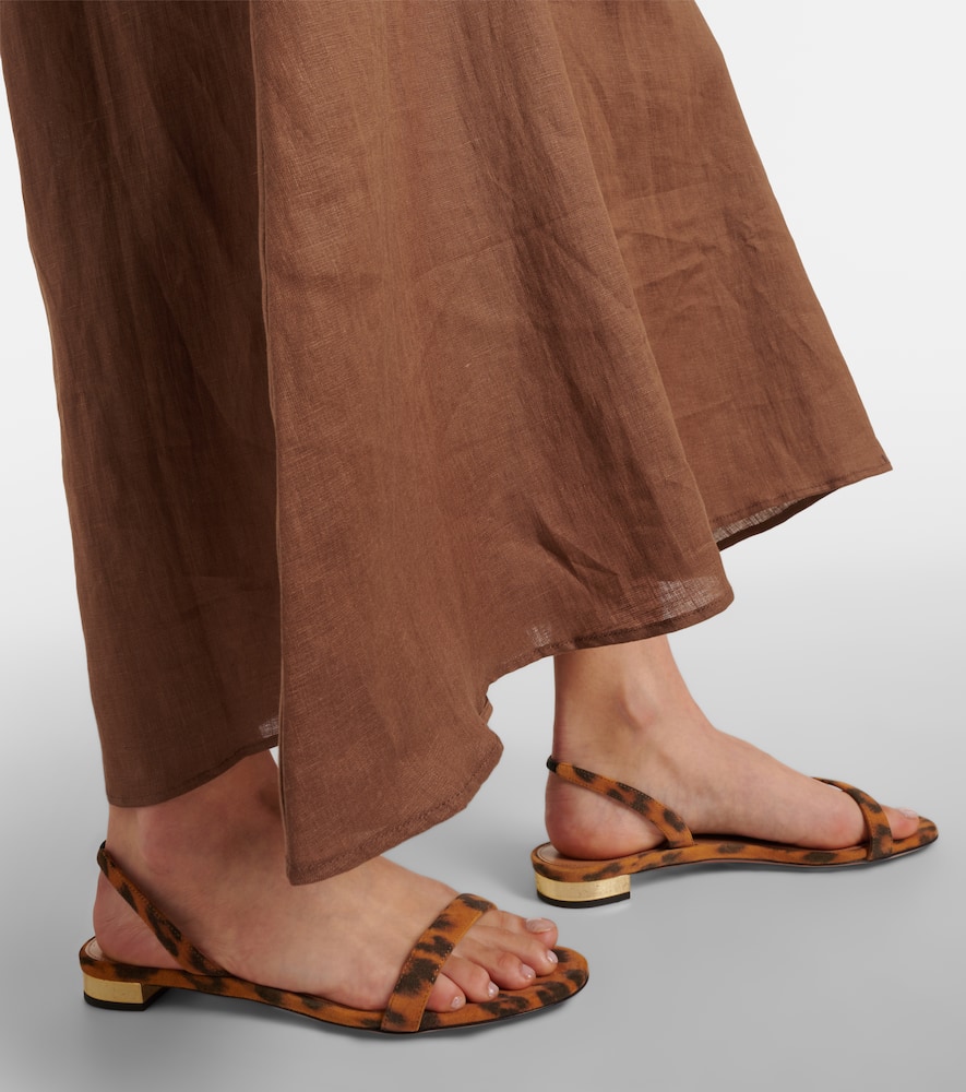 Aquazzura So Nude Leopard-print Suede Sandals In Brown